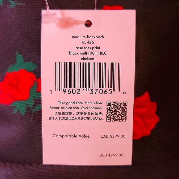 🆕️ KATE SPADE CHELSEA ROSE TOSS PRINTED MEDIUM BACKPACK - Picture 7 of 7